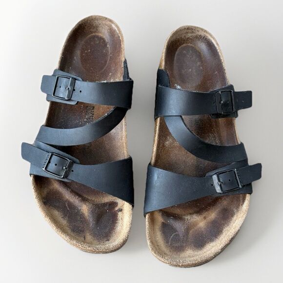 BIRKENSTOCK Salina Size 9 Black Leather Women Sandal Causal Comfort 40 - Picture 2 of 8
